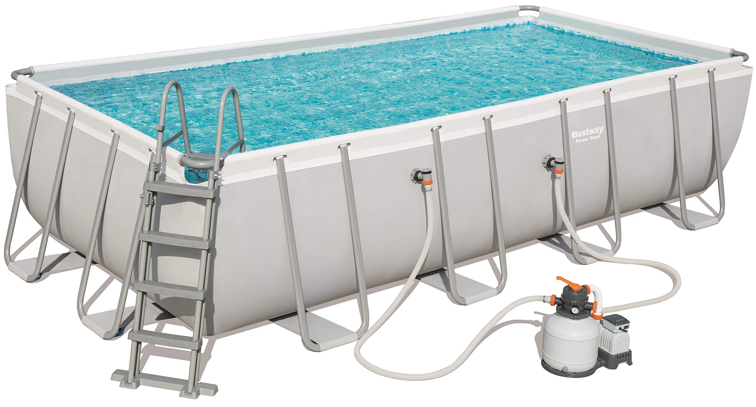 Buy Bestway Power Steel Rectangular Frame Pool Set, Square, 549 x 274 x 122 cm, Steel Frame Pool