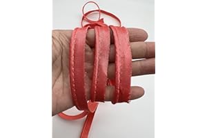 PEPPERLONELY 5 Yards 12mm (1/2 Inch) Polyester Satin Bias Piping Type, Bias Type with Cord, Piping Trim with Cord, Lip Cord Trim for Sewing Clothing Upholstery Trimming - Watermelon