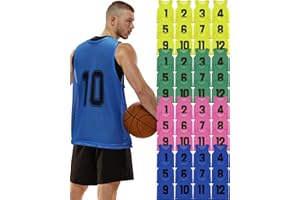 Suhine 48 Pcs Pinnies for Sports Double Soccer Penny Soccer Pinnies Scrimmage Vests Mesh Basketball Team Practice Jersey