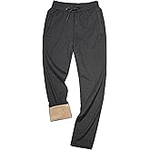 Yeokou Mens Winter Warm Sherpa Lined Active Thermal Jogger Fleece Sweatpants Pant