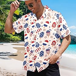 HUGLAZY American Flag Shirt for Men 4th of July