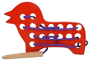 Skillofun Wooden Sewing Toy Lion, Multi Color