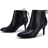 Womens Pointed Toe Heels Ankle Booties Kitten Stiletto Bowtie Strappy Fall Dress Boots Shoes