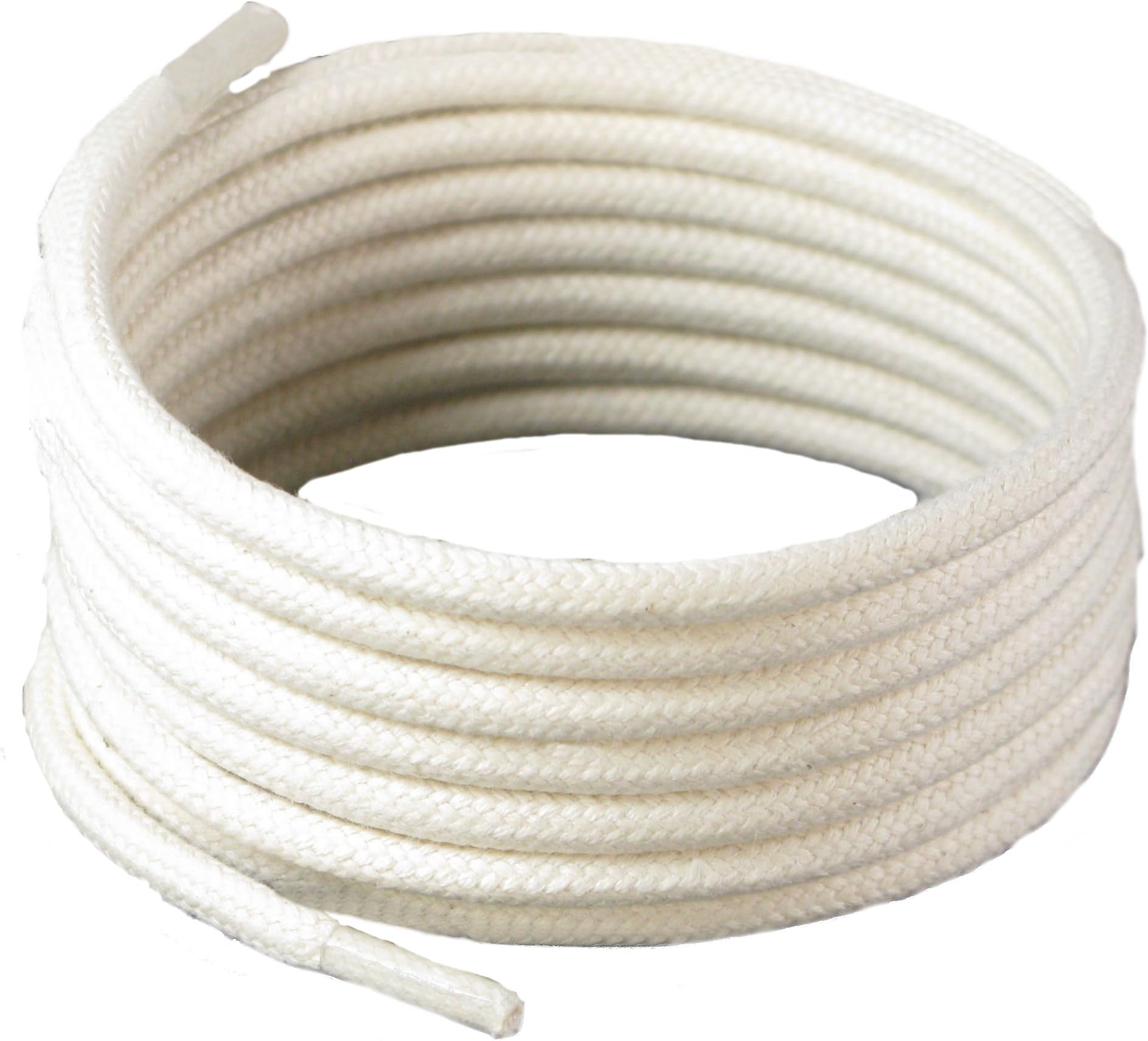 160CM & 90CM Long, 5.00MM Wide Round Cream Shoe & Boot Laces 2 Pair Pack