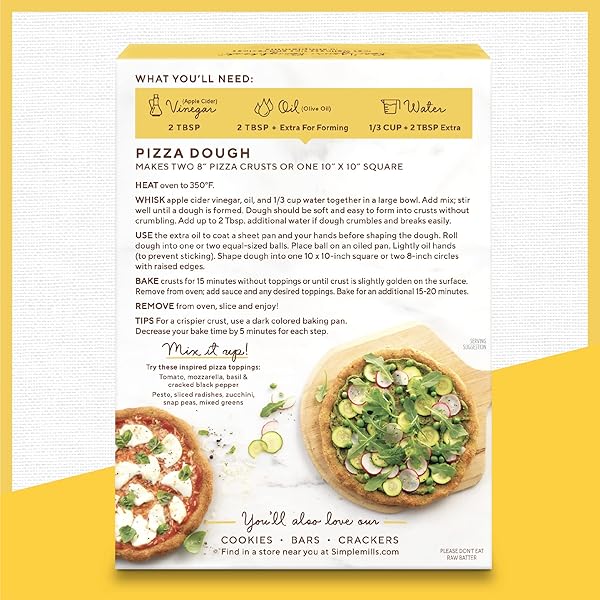 SIMPLE MILLS PIZZA DOUGH BAKING MIX, 9.8 OUNCE BOXES