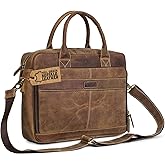 TRISKY Leather Laptop Bag For Men And Women, 16 Inch Laptop Briefcases For Men, Professional Satchel Bag Mens, Elegant Work Bags, Stylish Leather Briefcase For Office Use (vintage Brown)
