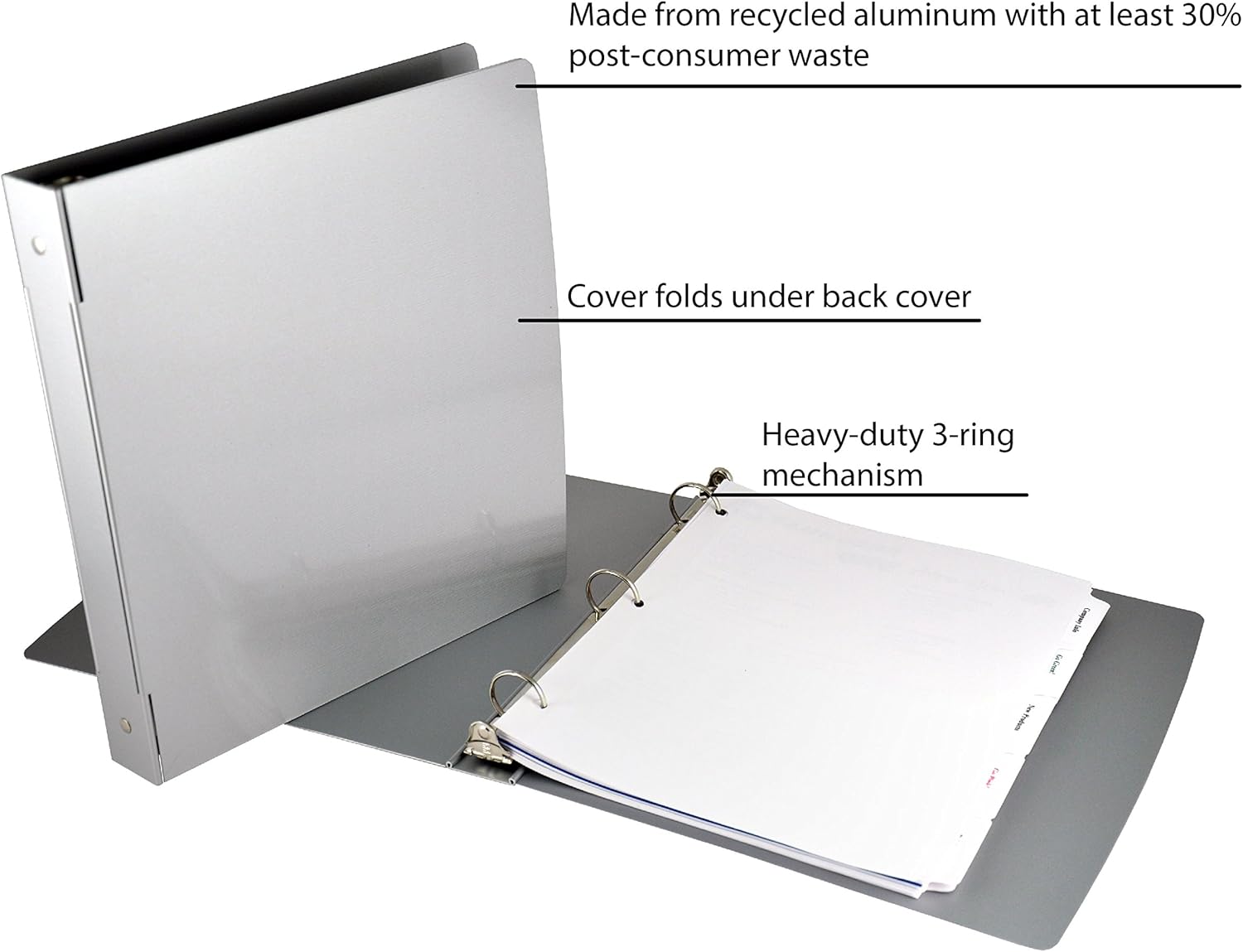 Saunders Recycled Aluminum Ring Binder, 1Inch Spine, Letter Size, 8.5 x 12Inch (00603) Amazon