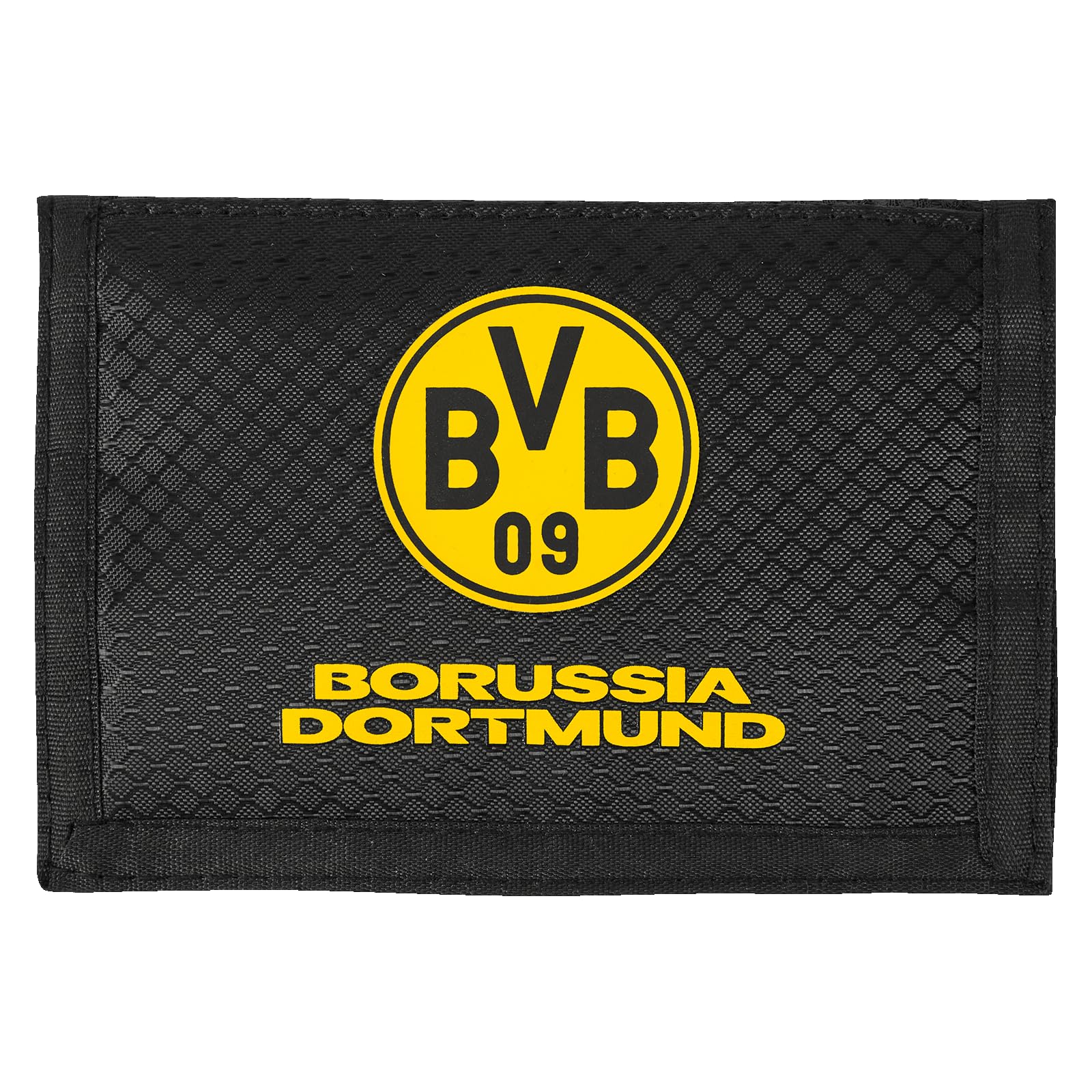 Borussia Dortmund BVB Wallet Black Yellow Fan Item Velcro Emble 14 x 10 cm