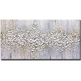 Modern Abstract Leaf Oil Painting On Canvas – White 3D Textured Wall Art, 48x24 Inches, Ready To Hang - View #9