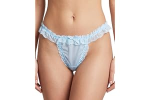 Satini Women's Sheer Frilly Lace Sissy Tanga Knickers Briefs Panties