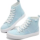 Obtaom Womens/Mens high top Canvas Shoes Play mid Calf Fashion Sneaker Casual lace up hi top Washed Canvas Shoes
