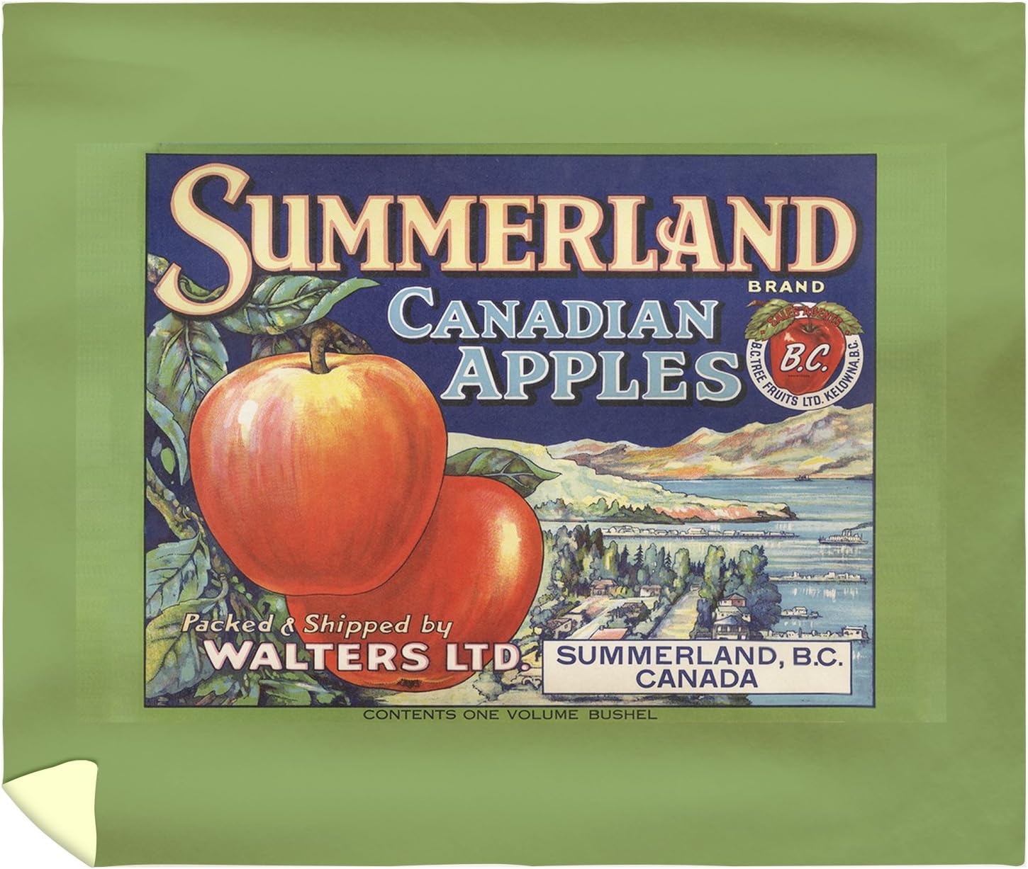 Lantern Press Summerland, BC - Canadian Apples - Vintage Label 46205 (88x104 King Microfiber Duvet Cover)
