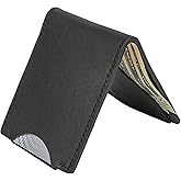Front Pocket Slim Bifold Wallet for Men | Made in USA | Premium Full Grain Leather Men’s Wallet with Minimalist Design | Midnight Black