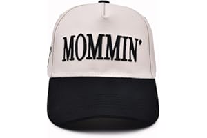 Kaumwipy Mommin Trucker Hat, Adjustable Embroidered Vintage Two-Tone Mama Baseball Cap