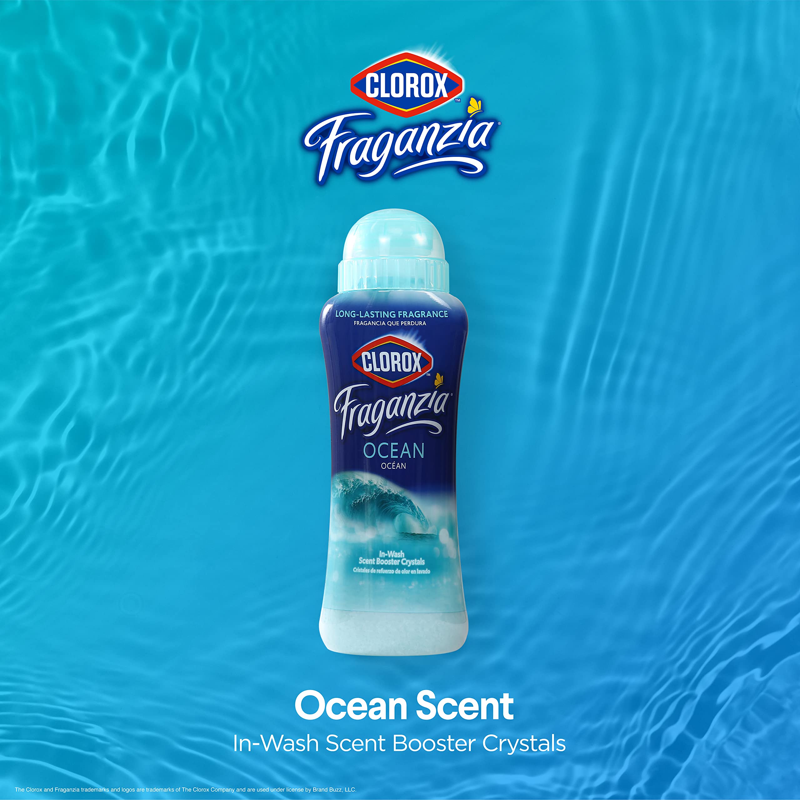 Clorox Fraganzia Laundry Scent Booster Crystals in Ocean Scent - Scented In-Wash Freshener Beads for Fresh, Clean, Great Smelling Clothes and Linens, 18 Oz - 2 Pack