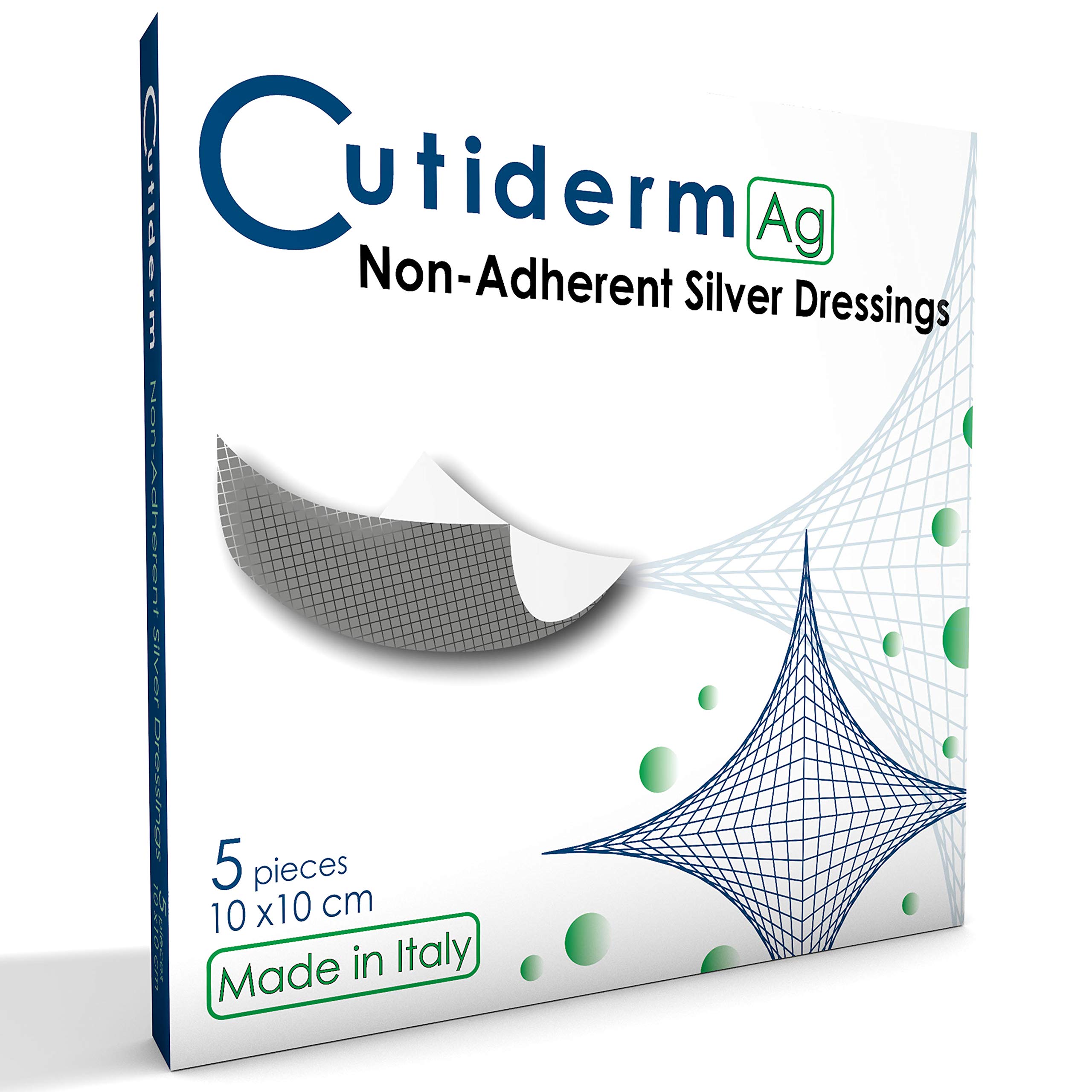 Cutiderm AG Non-Adherent Silver Wound Dressings 10cm x 10cm Pack of 5