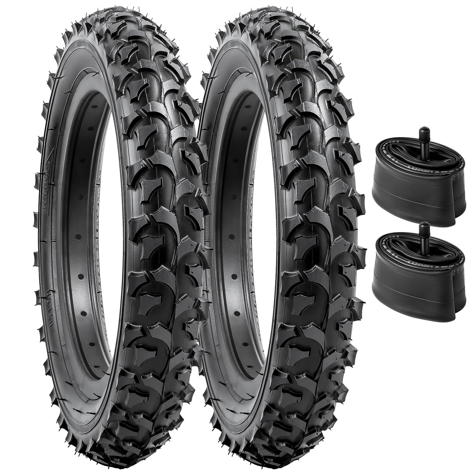YunSCM 2PCS 12.5" Kid Bike Tyres 12 1/2x2 1/4 (62-203) and 12/12.5" Inner Tubes Schrader Valve Compatible with 12 1/2x2 1/4 (12.5x2.25) Bike Tyres and Tubes