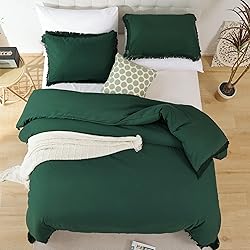 Smoofy 3Pcs Fringe Emerald Green Tassel Comforter