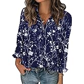 Zeagoo Women Blouses Chiffon Long Sleeve Button Down Shirts Business Causal Dressy Work Top V Neck Summer Spring Clothes