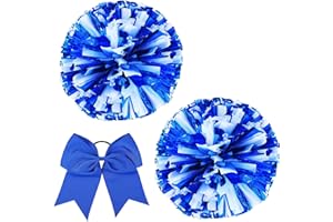 Hlonon 2 Pcs Cheerleading Pom Poms and Large Cheerleader Sports Dance Cheer Plastic Pom Poms Cheering for Sports Team Spirit Cheer
