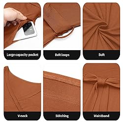 Runwind Plus Size Dress for Women 3/4 Sleeve V Neck