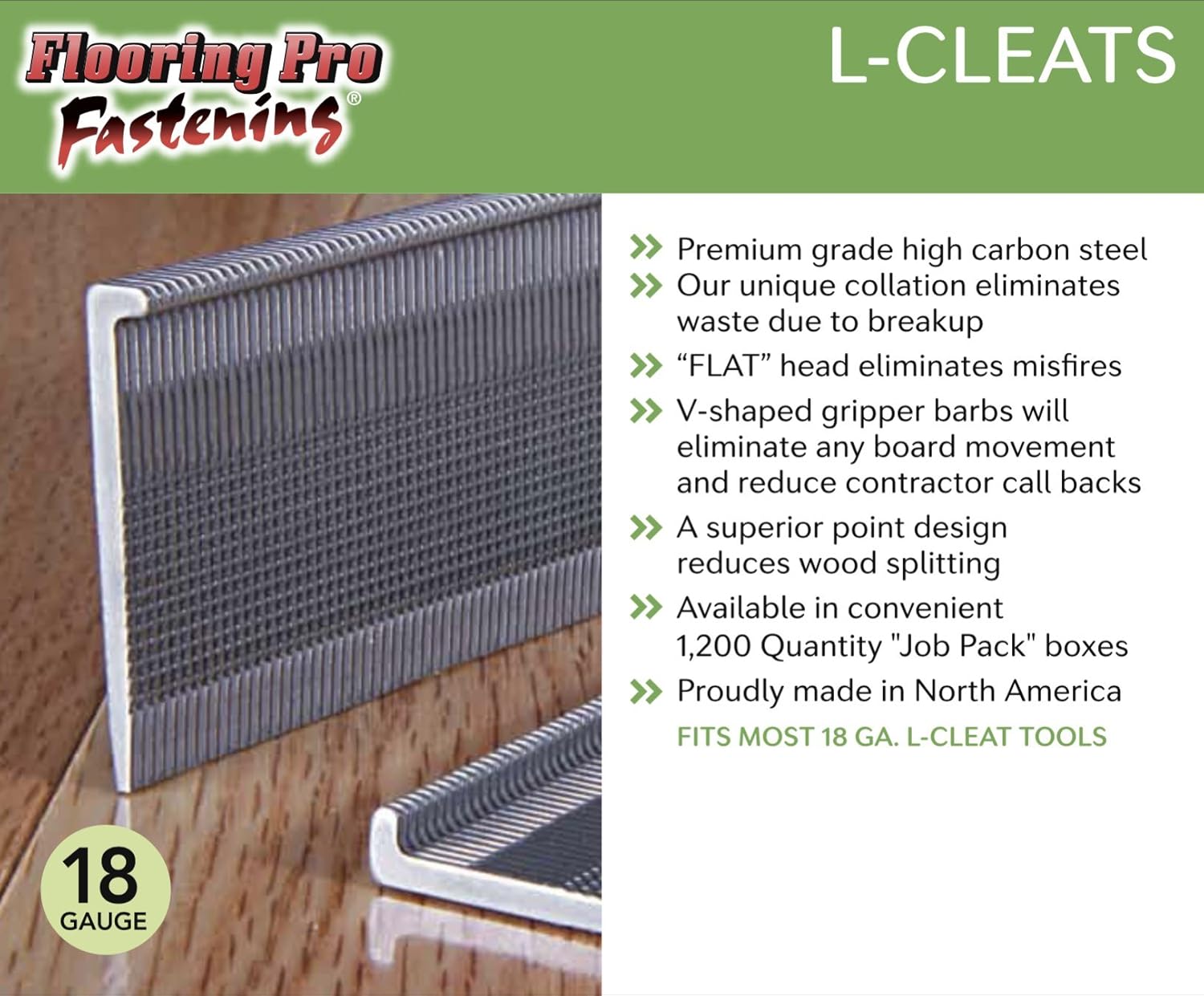 Flooring Pro Fastenings LCleats 1 3/4" 18 GA 6000 Count
