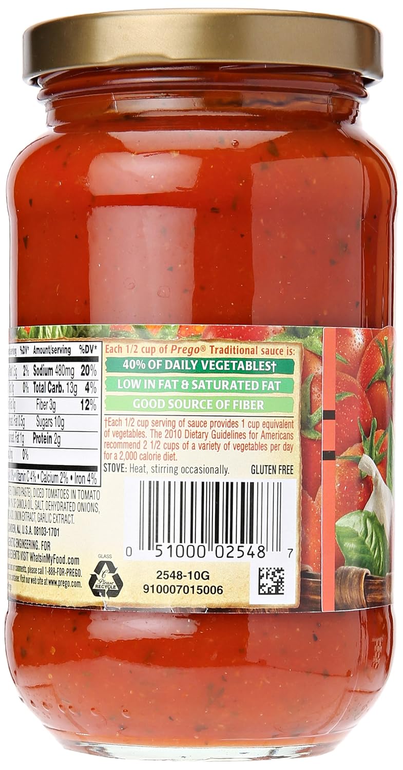 Spaghetti Sauce Nutrition Prego Runners High Nutrition