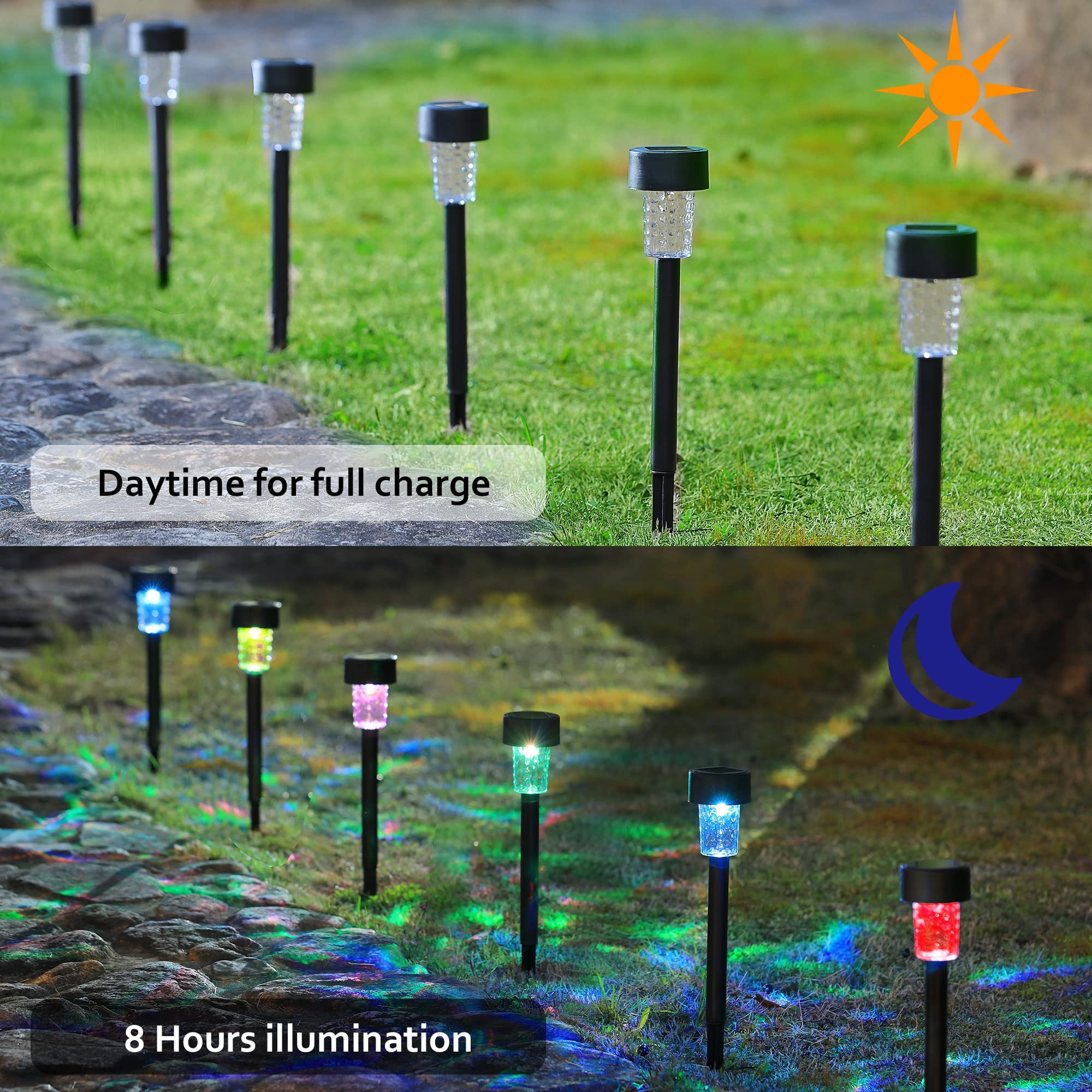 Dynaming Solar Pathway Lights Outdoor, Solar Garden Lights, Landscape Path Lighting, Waterproof & Auto On/Off for Patio Yard Lawn Walkway Driveway Decor