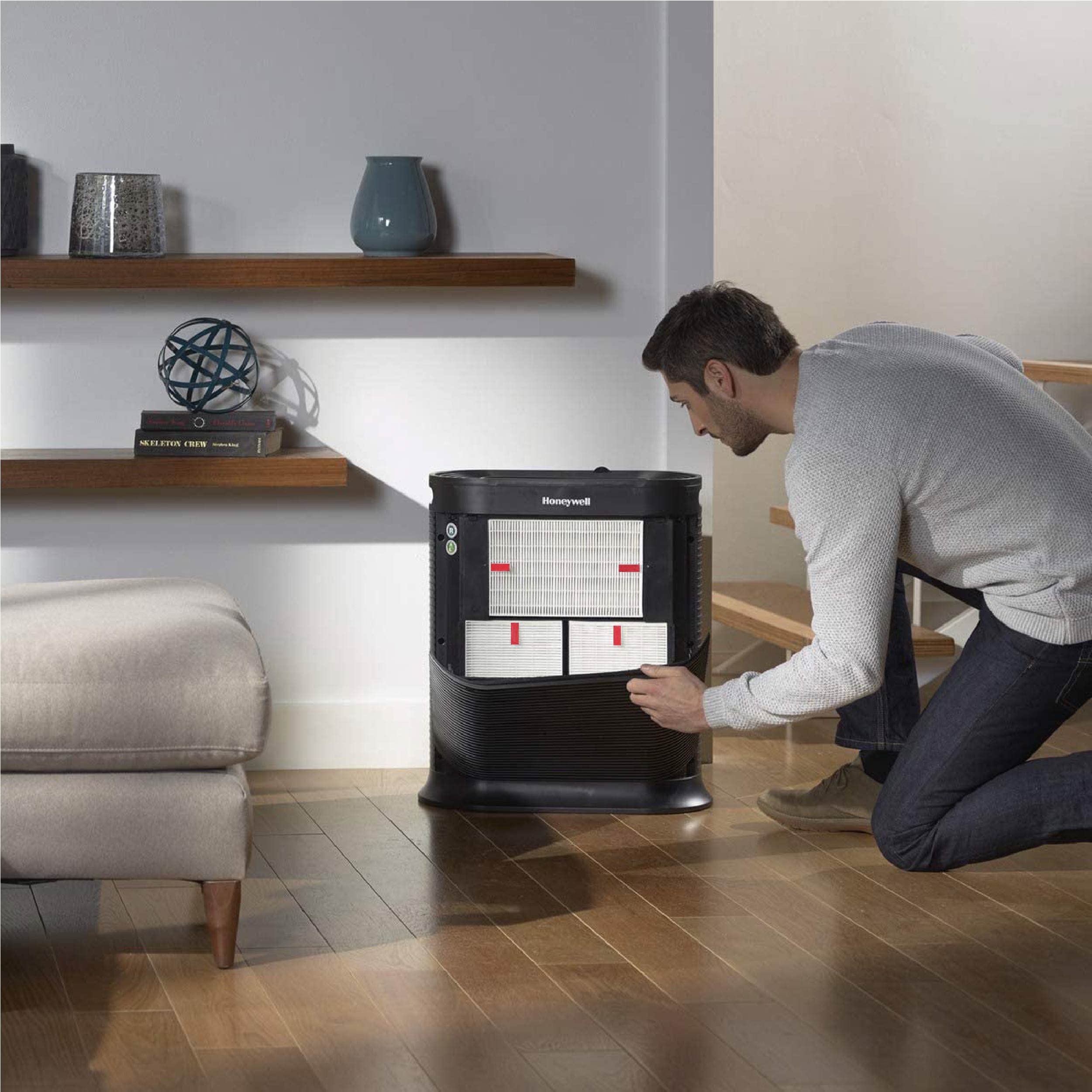 Honeywell HEPA Air Purifier Filter R, 2-Pack for HPA 100/200/300 and 5000 Series - Airborne Allergen Air Filter Targets Wildfire/Smoke, Pollen, Pet Dander, and Dust