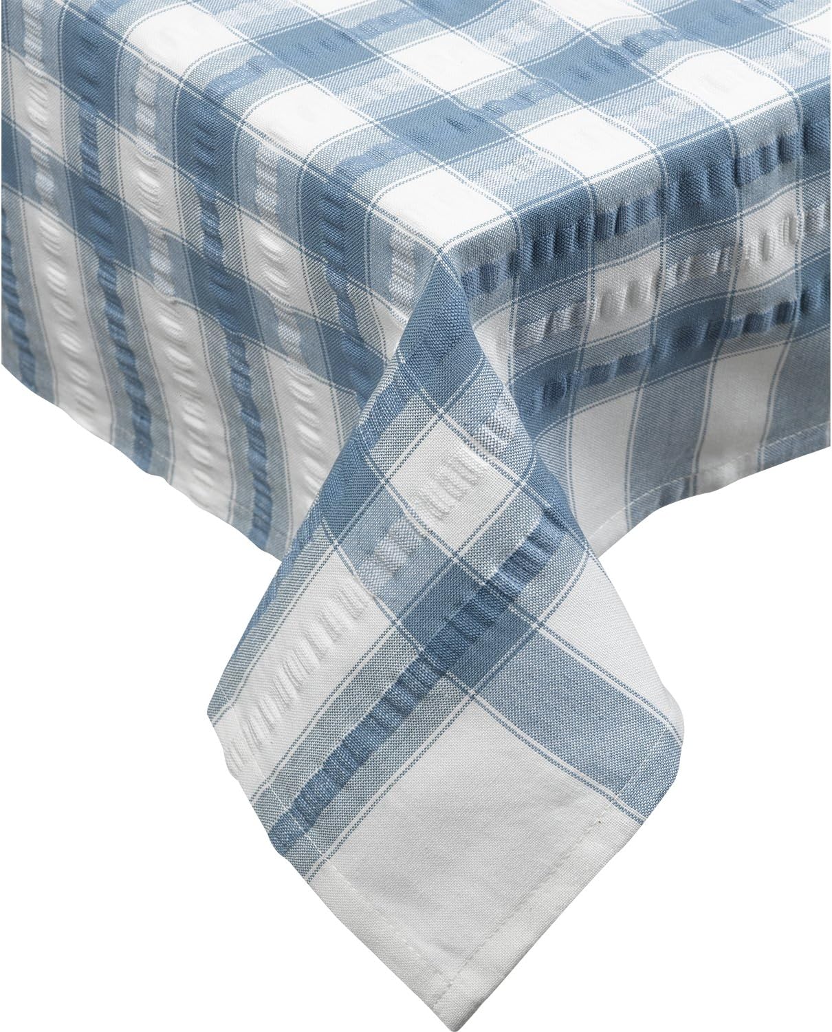 Seersucker Square Checked Tablecloth Cotton Check Downview