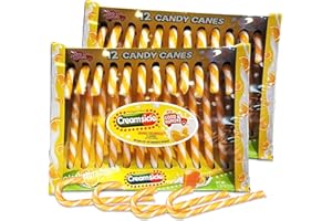 SNACKIVORE Creamsicle Candy Canes 24 Pack (2 Boxes of 12 Candy Cane Each), Christmas Hard Candy, Crazy Candy Cane Flavors, Candy Candy Cane, Weird Candy Cane Flavors