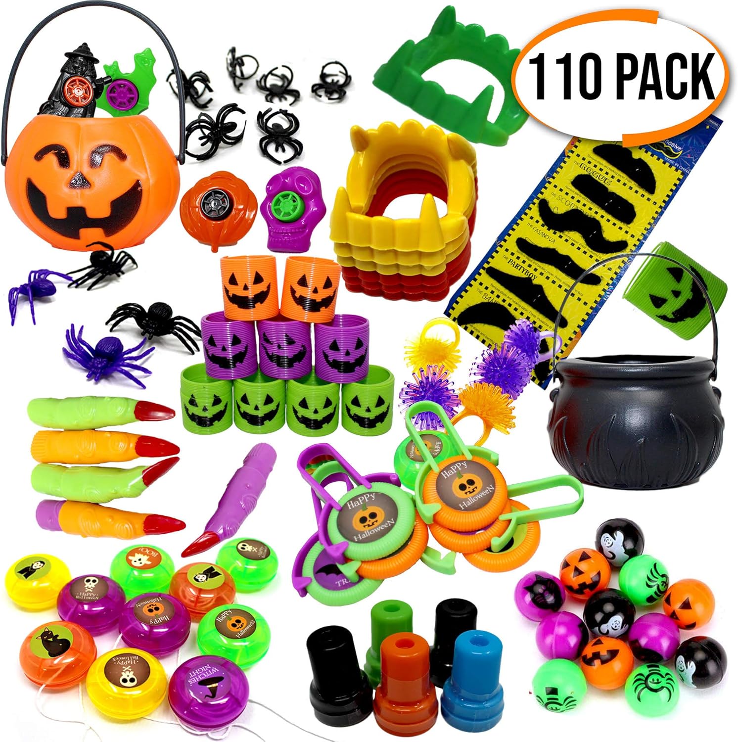 Set of 110 Assorted Halloween Themed Party Toys Perfect for Party