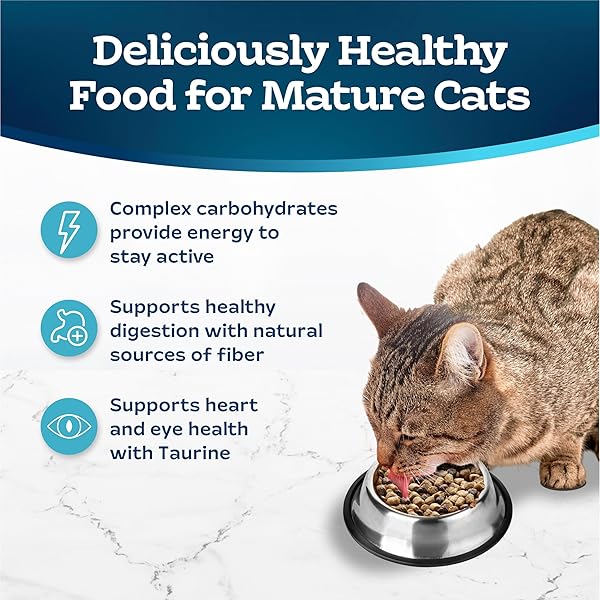 BLUE BUFFALO TASTEFULS ADULT 7+ NATURAL DRY CAT FOOD, CHICKEN & BROWN RICE 10LB BAG