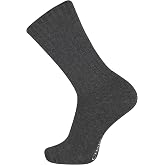Chaps Men's Solid Color Casual True Rib Crew Socks - 1-6 Pair Packs - Cotton Comfort and Breathable Mesh