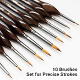 DOTnTICK 10-Piece Paint Brush Set with Triangular Handles – Acrylic, Oil, view 3