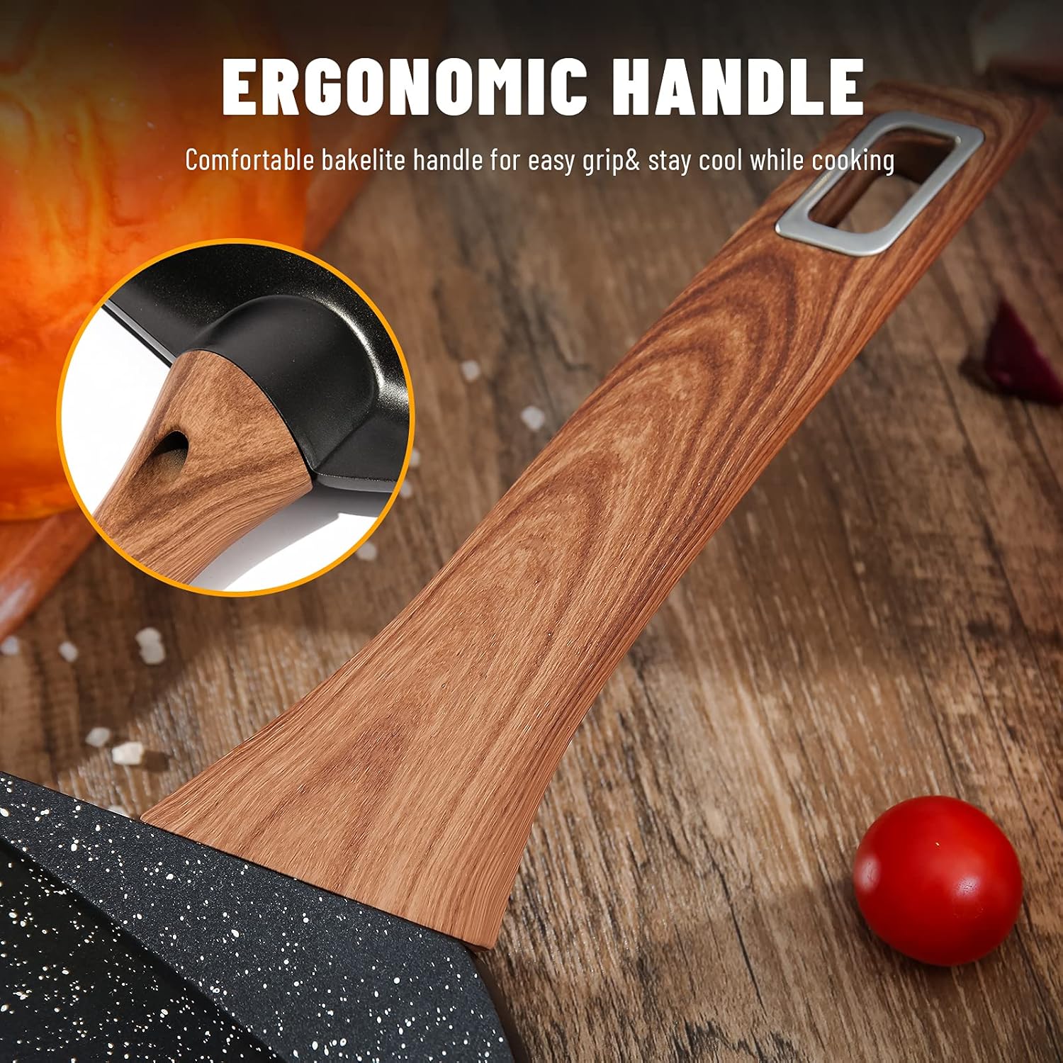 SAKUCHI 11 Inch Nonstick Square Grill Pan for Stove Tops (Black): Kitchen & Dining
