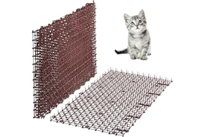 Boenoea Cat Deterrent Mat, Cat Scat Mat with Spikes 5 Pack, PP Plastic Cat Spike Mat for Cats and Dogs, Deterrent Mat for Indoor and Outdoor (19.3 X 11.8 Inches)