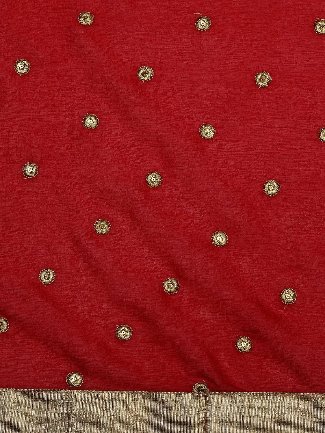 dupatta bazaar women's chiffon dupatta (db1171_red_free size)