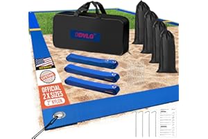 DDVLG Professional Beach Volleyball Lines for Sand, 2" Nylon | Ultra-Visible Marking | Weather-Enduring, with Metal Anchors & Sandbags, Standard Sizes - 26.3' x 52.6' or 30' x 60'