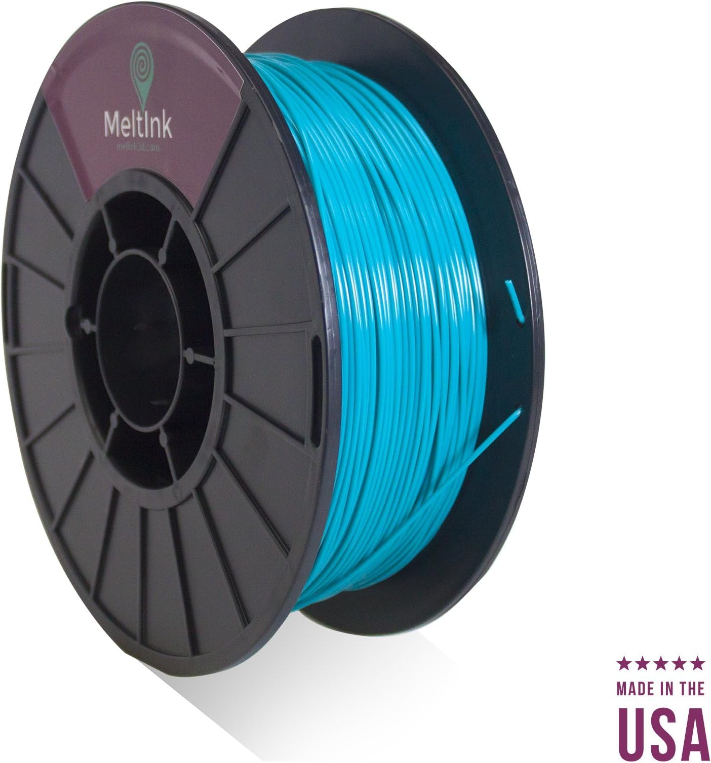 MeltInk3D PLA-1K175TLB05 QuinSaga Teal PLA 3D Printer Filament Ø 1.75mm, 1Kg (2.2 Lb), MADE in USA, Dimensional Accuracy: ± 0.05mm
