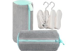 Mowtential Shoe Washing Machine Bag(2 Pack)- Reusable laundry bag for Washing Machine, 2 Drying Racks & 12 Cleaning Balls, 360° deep cleaning without dead angles, Sneakers and Canvas shoes - Grey