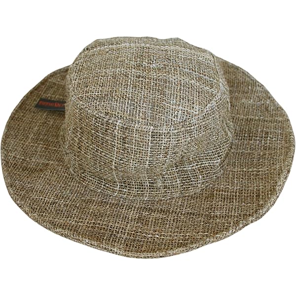 Hemp Sun Hat Wired Wide Brim Farmers hat with Frayed Edges, Raw