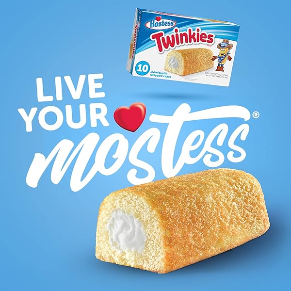 HOSTESS TWINKIES SNACK CAKES, GOLDEN SPONGE CAKE WITH CRÈME FILLING, 13.58 OZ. BOX,10 COUNT