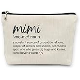 Huester Mimi Gifts Makeup Bag, Multi-purpose Travel Makeup Bag, Female Grandma Mothers Day Gift, Pattern/Designed Linen Cosmetic Case