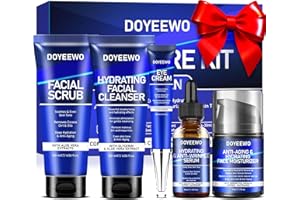 DOYEEWO Skin Care for Men,Hydrate,Firm,Anti-Aging & Wrinkle Mens Self Care Facial Face Routine Kit,Christmas Gifts Stocking Stuffers Secret Santa Gift Set for Men Him Dad Boyfriend Husband Birthday Valentines