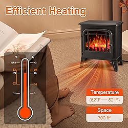 25" Freestanding Electric Fireplace Heater - Indoor