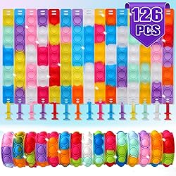 126 PCS Pop Bracelet it Fidget Toys Pack, Fidget
