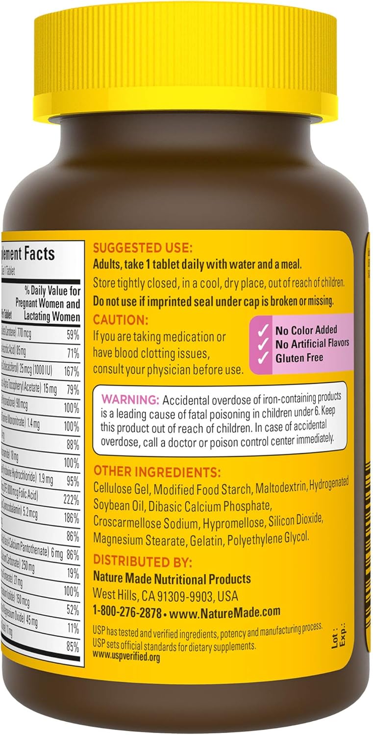 Nature Made Prenatal Vitamin with Folic Acid, Iron, Iodine & Zinc, 90