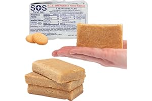 S.O.S. FOOD LAB LLC SOS Food Lab Emergency Food Bar - 1200 Calorie Ration (Shortbread Cookie) - 1 Day/24 Hour Ready to Eat Supply for Camping, Hiking, Disaster Preparedness - 5 Year Shelf Life High Energy Survival Food