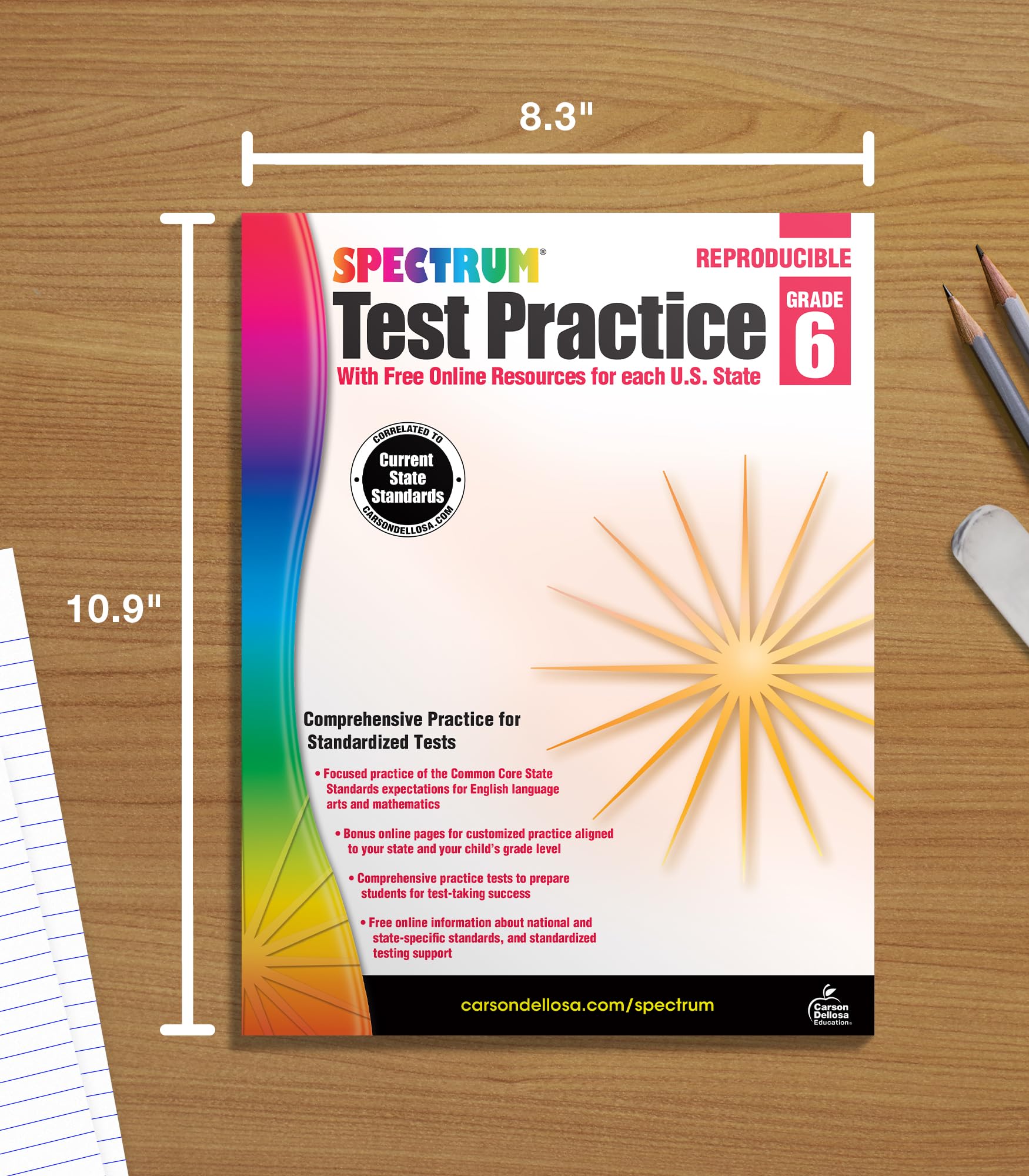 Spectrum Grade 6 Test Practice Workbooks, Ages 10 to 11, Math, Language Arts, and Reading Comprehension 6th Grade Test Practice, Reproducible Book, ... and Math Practice - 160 Pages (Volume 66) Spectrum Grade 6 Test Practice Workbooks, Ages 10 to 11, Math, Language Arts, and Reading Comprehension 6th Grade Test Practice, Reproducible Book, ... and Math Practice - 160 Pages (Volume 66) Paperback